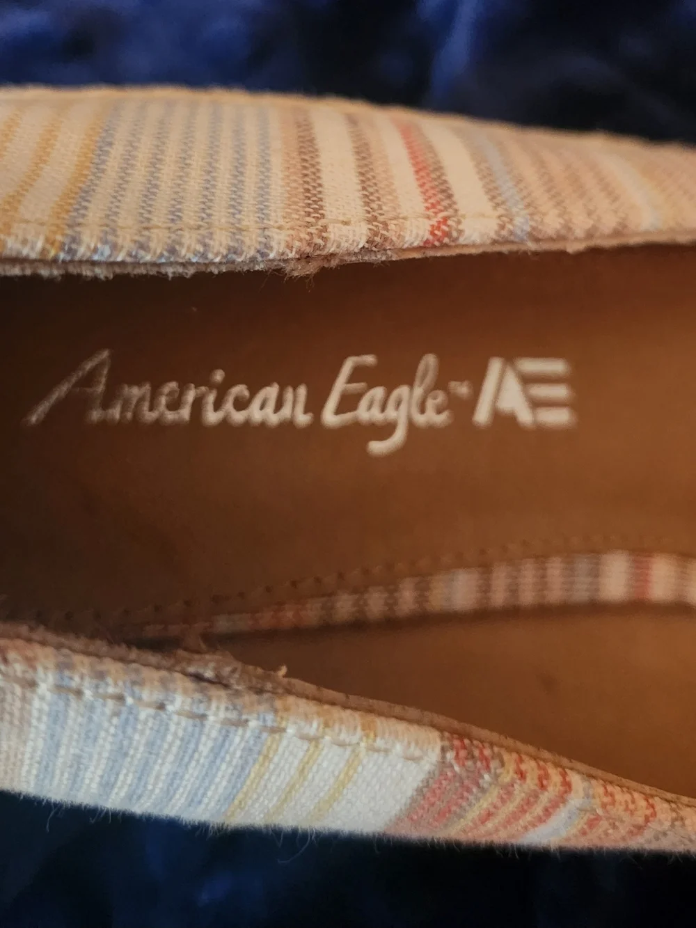 American Eagle Outfitters Striped Canvas Espadrille - Cream Multi Size 10